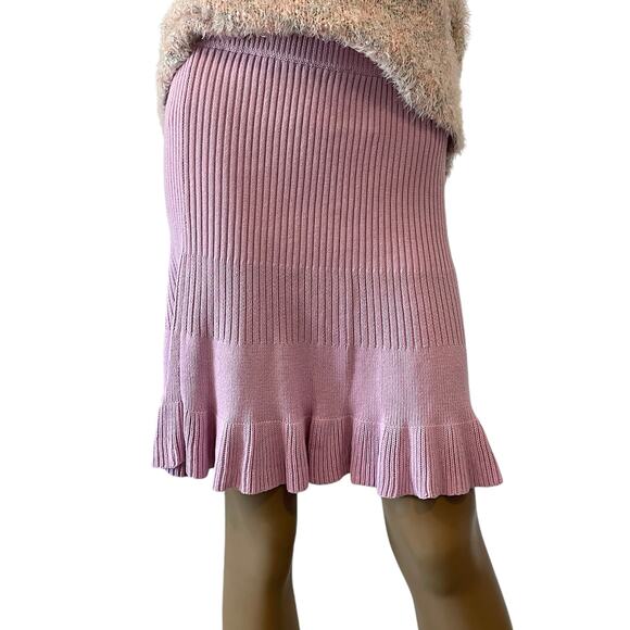 Free People XL Solid Gold ribbed sweater mini skirt SK 2050 - Picture 1 of 13